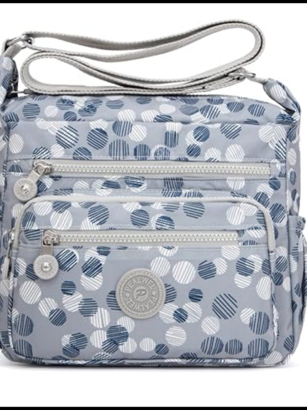 Nylon Shoulder Bag Adjustable Strap 10 Pockets Anti-Theft Crossbody